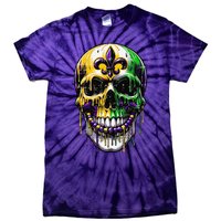 Fleur De Lis Mardi Gras Skull Tie-Dye T-Shirt