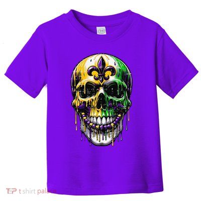 Fleur De Lis Mardi Gras Skull Toddler T-Shirt
