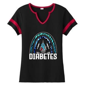 Fuck Diabetes Logo Awareness Ladies Halftime Notch Neck Tee