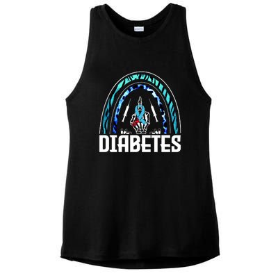 Fuck Diabetes Logo Awareness Ladies PosiCharge Tri-Blend Wicking Tank