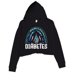 Fuck Diabetes Logo Awareness Crop Fleece Hoodie