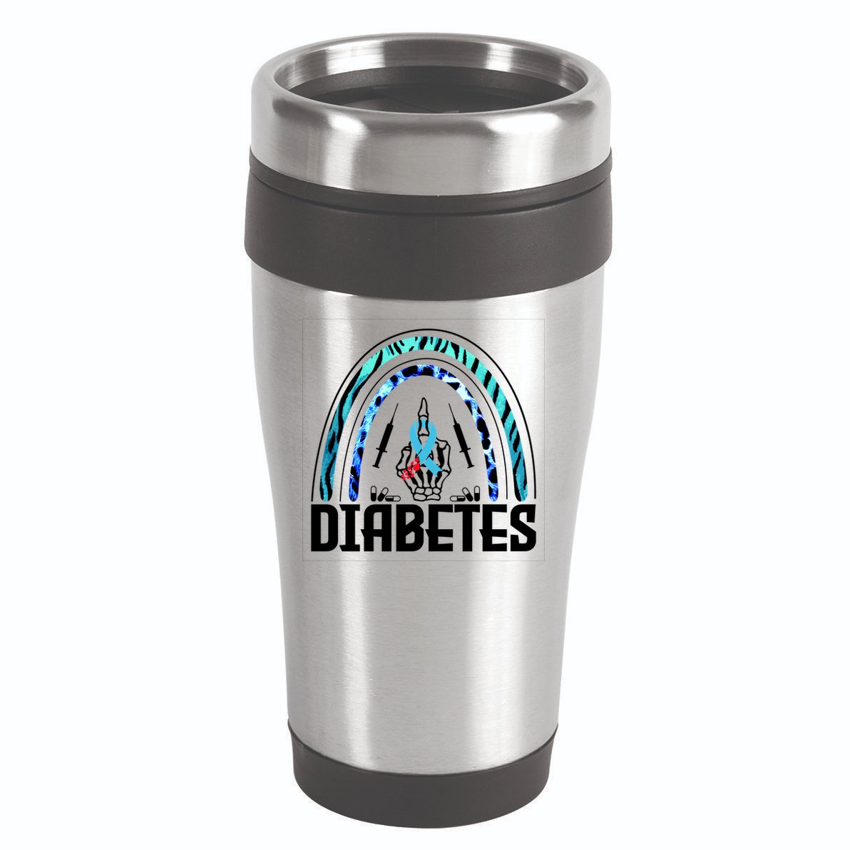 Fuck Diabetes Logo Awareness 16oz Travel Tumbler