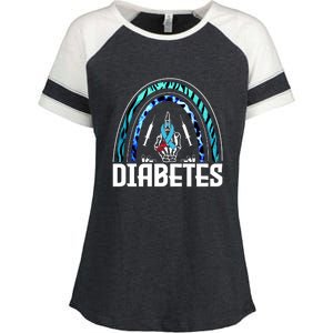 Fuck Diabetes Logo Awareness Enza Ladies Jersey Colorblock Tee