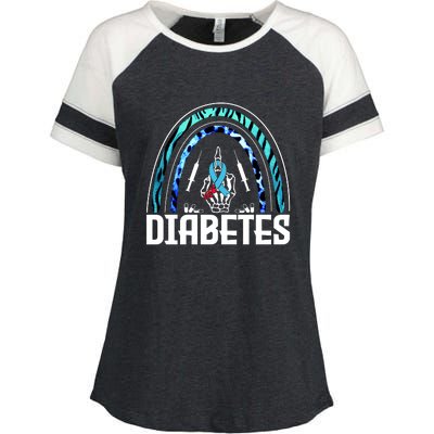 Fuck Diabetes Logo Awareness Enza Ladies Jersey Colorblock Tee