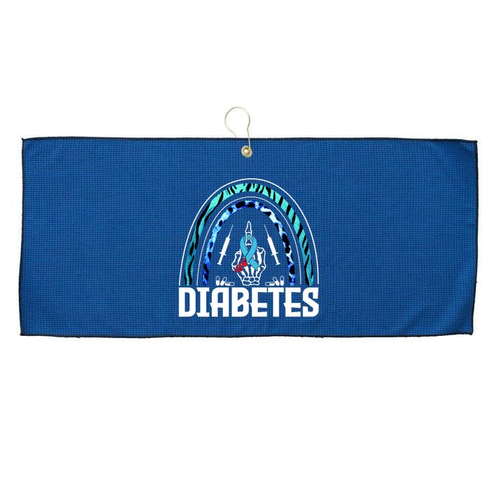 Fuck Diabetes Logo Awareness Large Microfiber Waffle Golf Towel