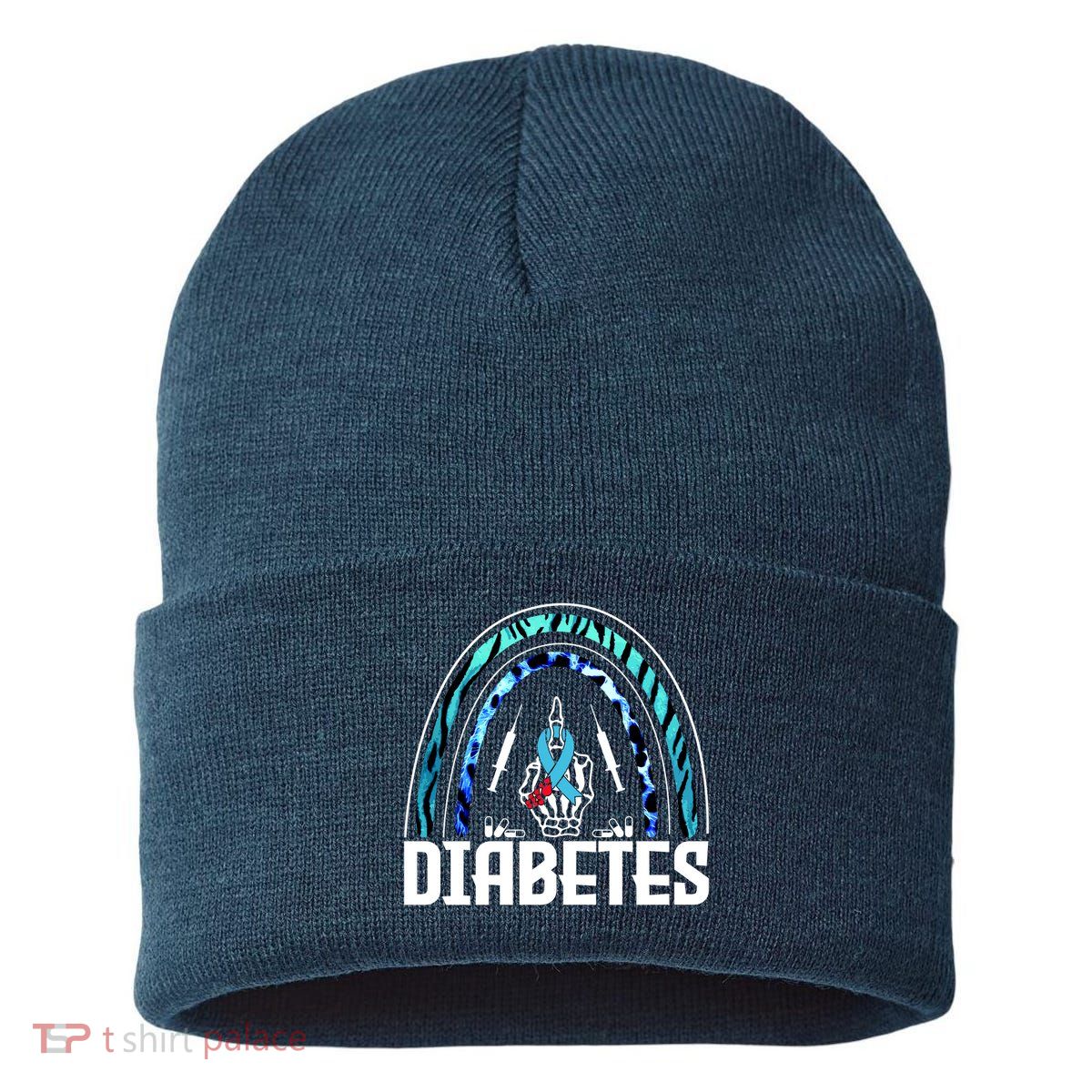 Fuck Diabetes Logo Awareness Sustainable Knit Beanie