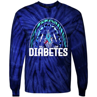 Fuck Diabetes Logo Awareness Tie-Dye Long Sleeve Shirt