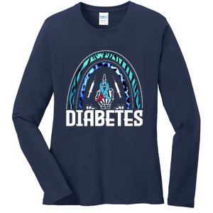 Fuck Diabetes Logo Awareness Ladies Long Sleeve Shirt