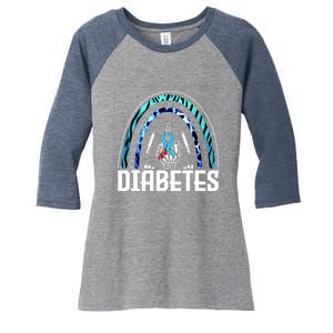 Fuck Diabetes Logo Awareness Women's Tri-Blend 3/4-Sleeve Raglan Shirt