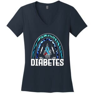 Fuck Diabetes Logo Awareness Women's V-Neck T-Shirt