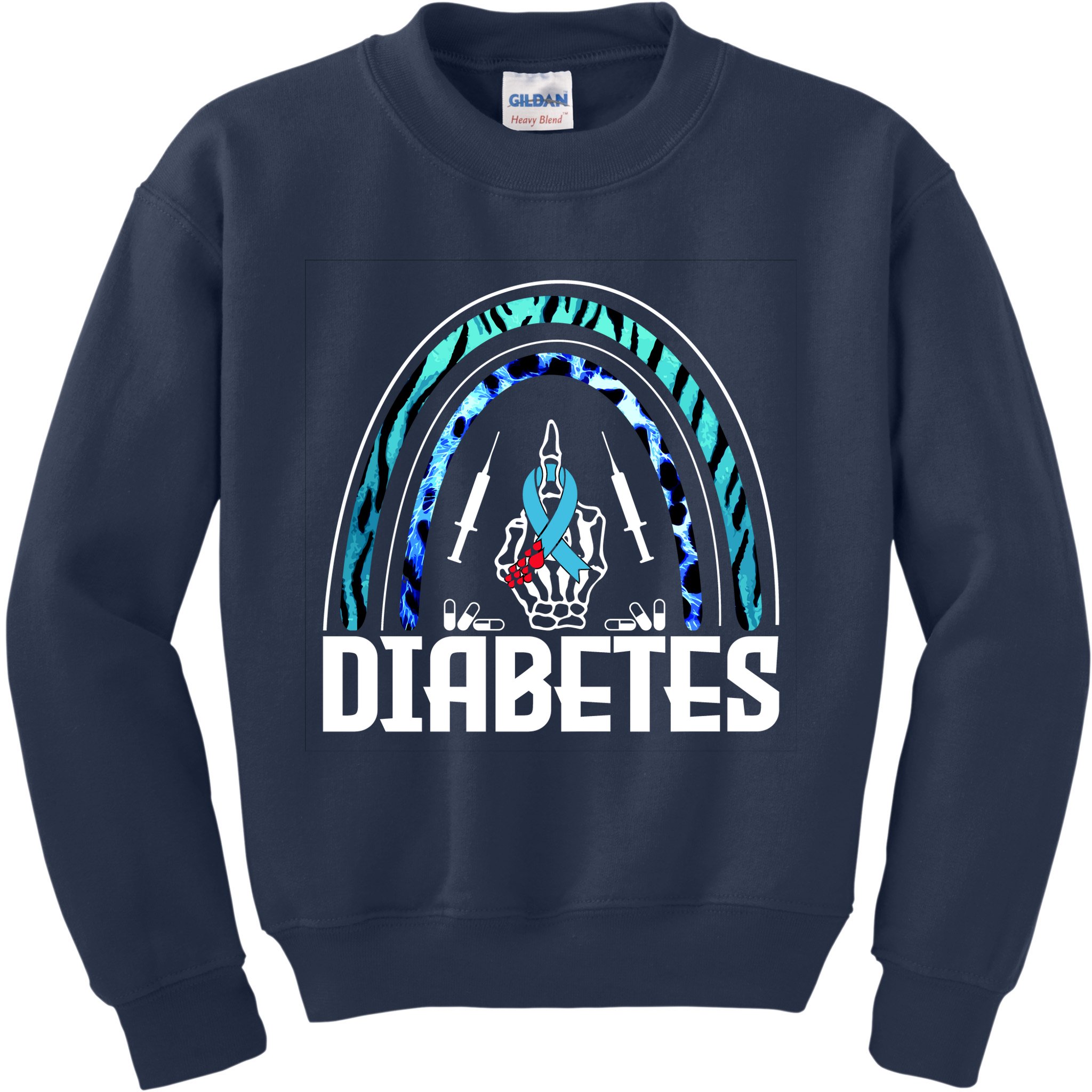 Fuck Diabetes Logo Awareness Kids Sweatshirt