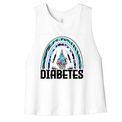 Fuck Diabetes Logo Awareness Women's Racerback Cropped Tank