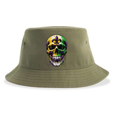 Fleur De Lis Mardi Gras Skulls Sustainable Bucket Hat