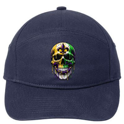 Fleur De Lis Mardi Gras Skulls 7-Panel Snapback Hat