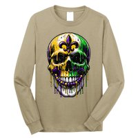 Fleur De Lis Mardi Gras Skulls Long Sleeve Shirt