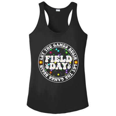 Field Day Let The Games Begin Teachers Field Day Ladies PosiCharge Competitor Racerback Tank