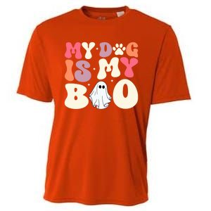 Funny Dog Lover Halloween Puppy Groovy My Dog Is My Boo Gift Cooling Performance Crew T-Shirt