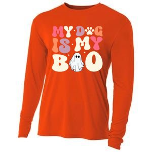 Funny Dog Lover Halloween Puppy Groovy My Dog Is My Boo Gift Cooling Performance Long Sleeve Crew