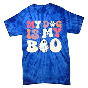 Funny Dog Lover Halloween Puppy Groovy My Dog Is My Boo Gift Tie-Dye T-Shirt