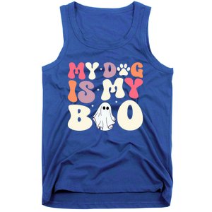 Funny Dog Lover Halloween Puppy Groovy My Dog Is My Boo Gift Tank Top