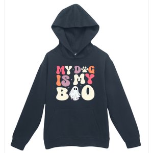 Funny Dog Lover Halloween Puppy Groovy My Dog Is My Boo Gift Urban Pullover Hoodie