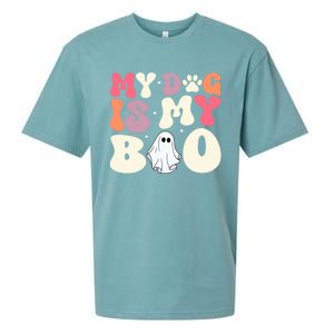 Funny Dog Lover Halloween Puppy Groovy My Dog Is My Boo Gift Sueded Cloud Jersey T-Shirt