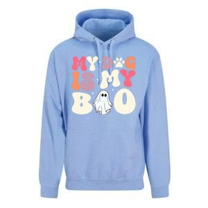 Funny Dog Lover Halloween Puppy Groovy My Dog Is My Boo Gift Unisex Surf Hoodie