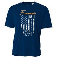 Farmer Dad Like A Normal Dad Only Cooler USA Flag Farming Cooling Performance Crew T-Shirt