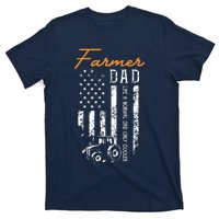 Farmer Dad Like A Normal Dad Only Cooler USA Flag Farming T-Shirt