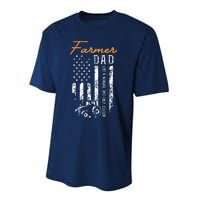 Farmer Dad Like A Normal Dad Only Cooler USA Flag Farming Performance Sprint T-Shirt