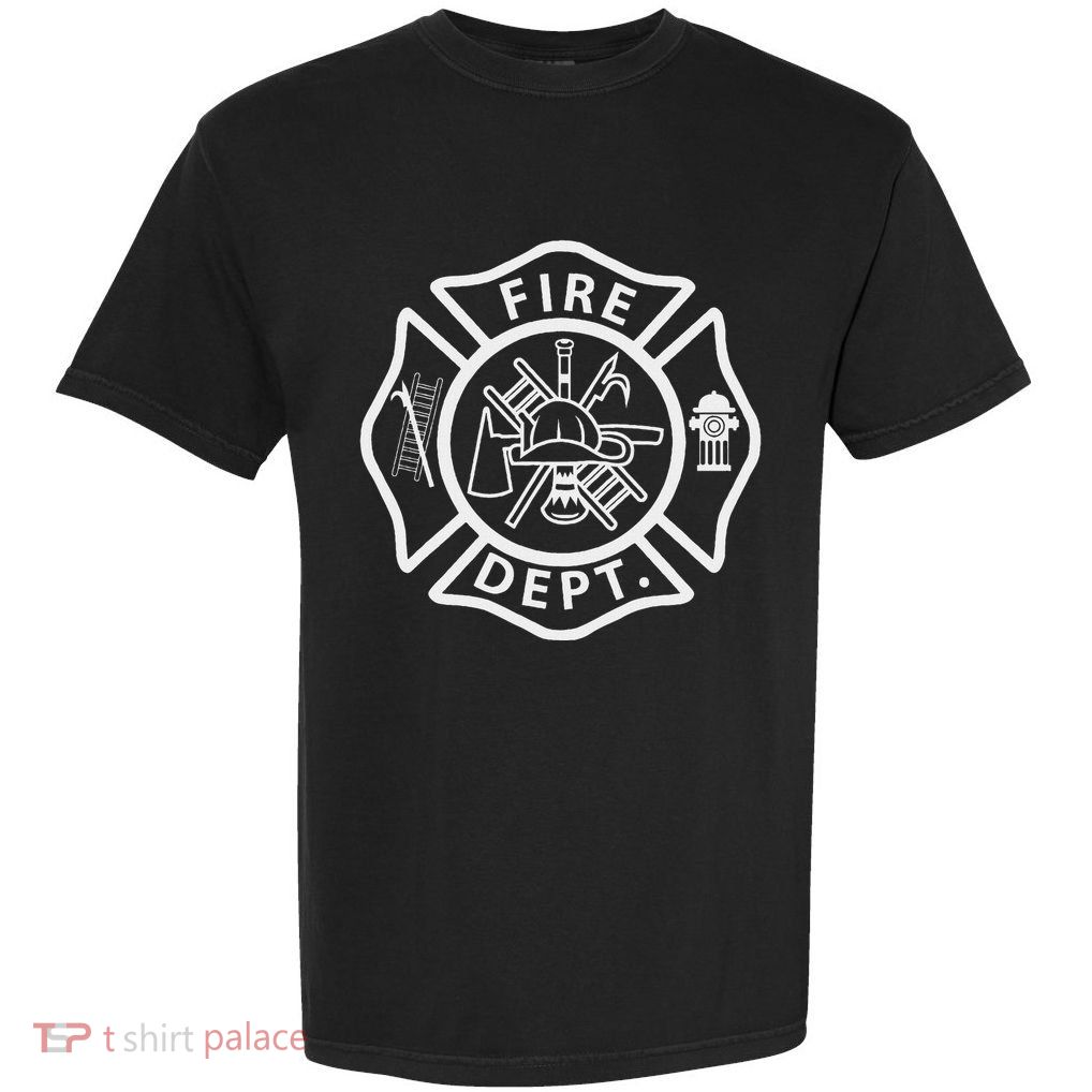 Fire Department Logo Uniform Fireman Symbol Firefighter Gear Garment-Dyed Heavyweight T-Shirt