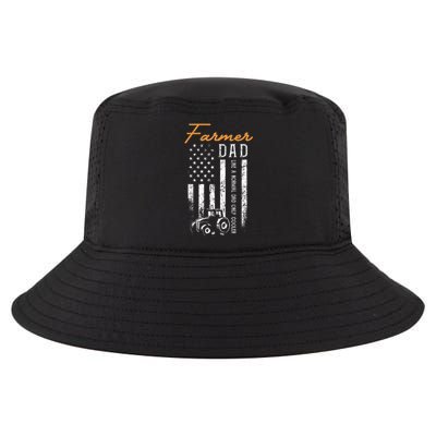 Farmer Dad Like A Normal Dad Only Cooler USA Flag Farming Cool Comfort Performance Bucket Hat