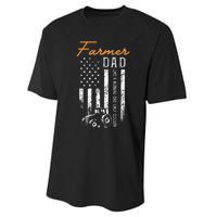 Farmer Dad Like A Normal Dad Only Cooler USA Flag Farming Performance Sprint T-Shirt