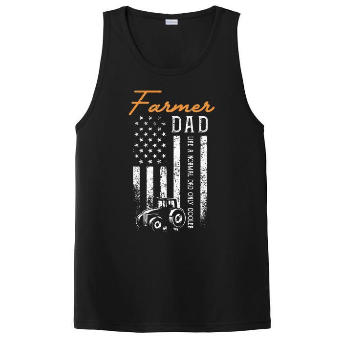 Farmer Dad Like A Normal Dad Only Cooler USA Flag Farming PosiCharge Competitor Tank