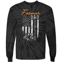 Farmer Dad Like A Normal Dad Only Cooler USA Flag Farming Tie-Dye Long Sleeve Shirt