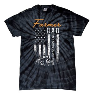 Farmer Dad Like A Normal Dad Only Cooler USA Flag Farming Tie-Dye T-Shirt