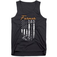 Farmer Dad Like A Normal Dad Only Cooler USA Flag Farming Tank Top