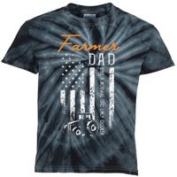 Farmer Dad Like A Normal Dad Only Cooler USA Flag Farming Kids Tie-Dye T-Shirt