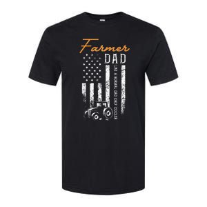 Farmer Dad Like A Normal Dad Only Cooler USA Flag Farming Softstyle CVC T-Shirt