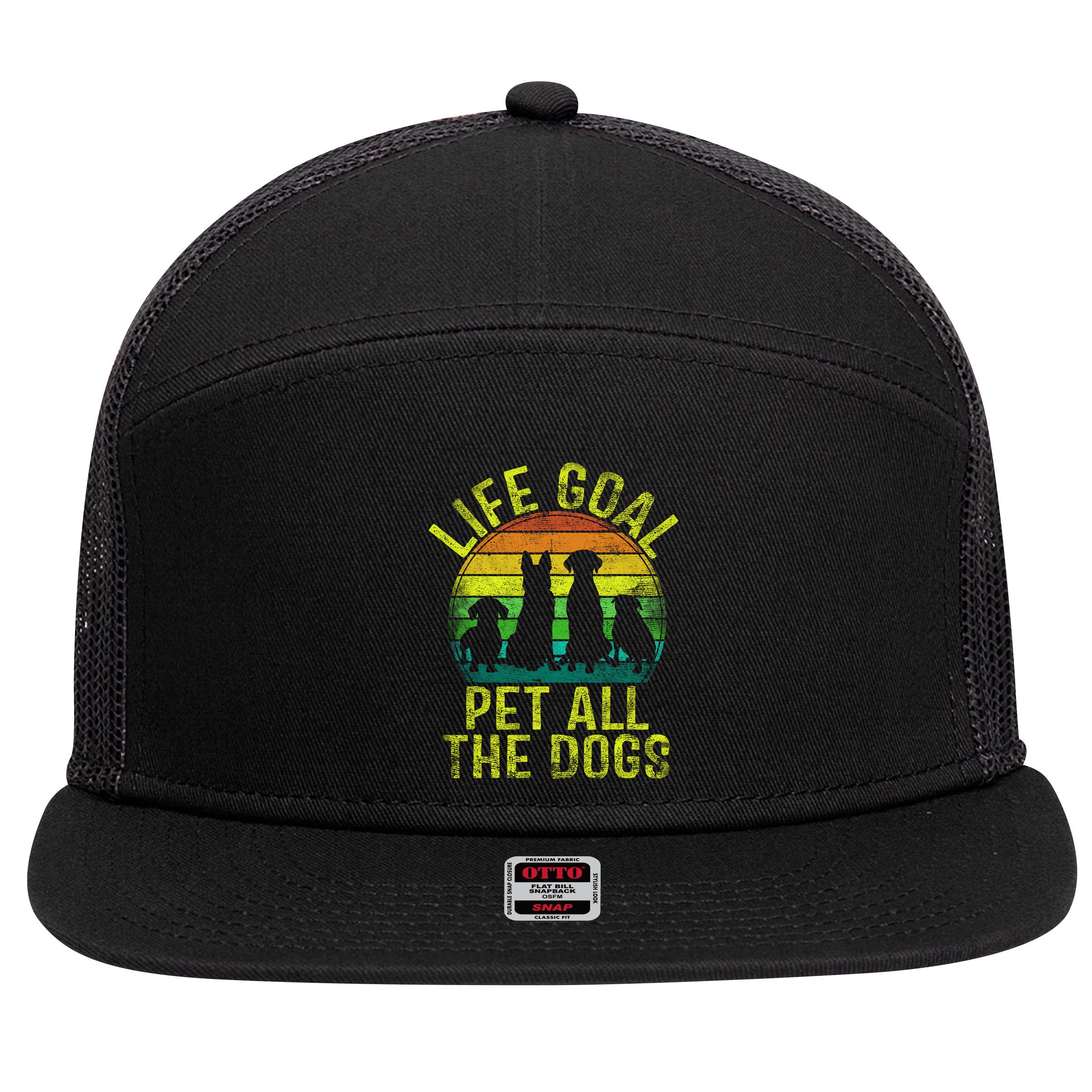 Funny Dog Lover Gift 7 Panel Mesh Trucker Snapback Hat