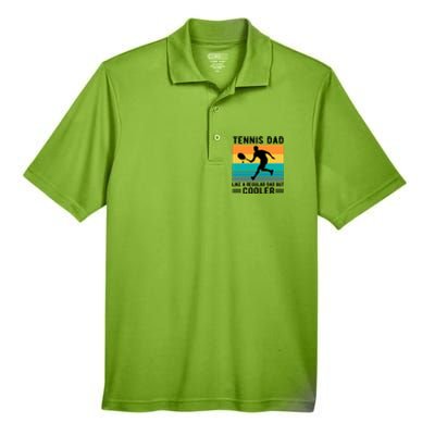 Fathers Day Lover Tennis Dad Like A Regular Dad But Cooler Gift Men's Origin Performance Pique Polo