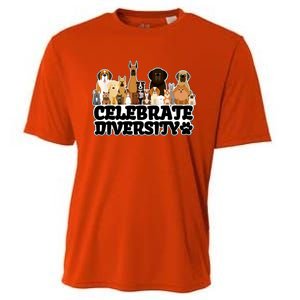 Funny Dog Lover Shirts 'Celebrate Diversity' Cute Dog Cooling Performance Crew T-Shirt