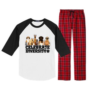 Funny Dog Lover Shirts 'Celebrate Diversity' Cute Dog Raglan Sleeve Pajama Set