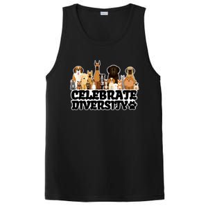 Funny Dog Lover Shirts 'Celebrate Diversity' Cute Dog PosiCharge Competitor Tank