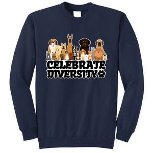 Funny Dog Lover Shirts 'Celebrate Diversity' Cute Dog Tall Sweatshirt