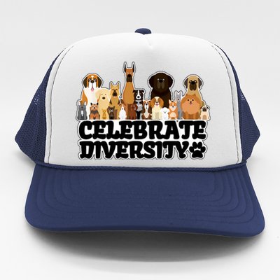 Funny Dog Lover Shirts 'Celebrate Diversity' Cute Dog Trucker Hat