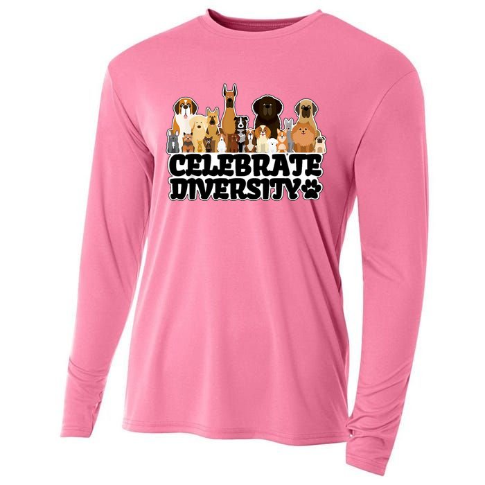 Funny Dog Lover Shirts 'Celebrate Diversity' Cute Dog Cooling Performance Long Sleeve Crew