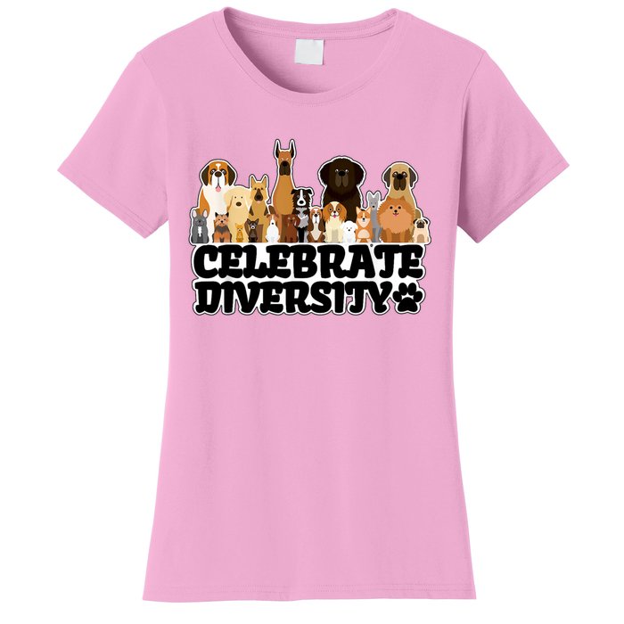 Funny Dog Lover Shirts 'Celebrate Diversity' Cute Dog Women's T-Shirt