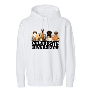 Funny Dog Lover Shirts 'Celebrate Diversity' Cute Dog Garment-Dyed Fleece Hoodie