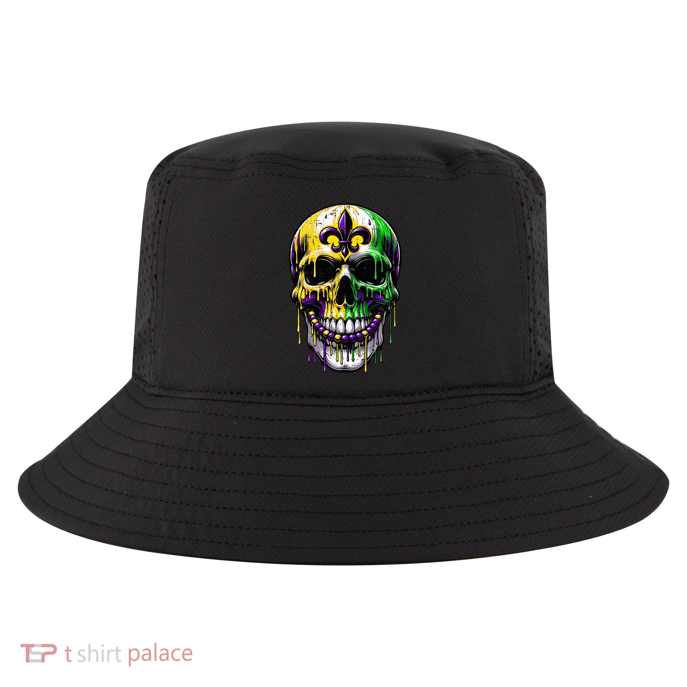 Fleur De Lis Mardi Gras Skulls Outfit Cool Comfort Performance Bucket Hat